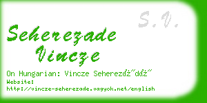 seherezade vincze business card